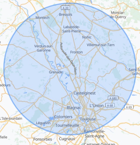 Carte zone de livraison Express